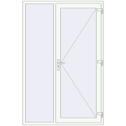 Entrance doors 1500x2300 mm DOOR KORSA ENERGY-SAVING REHAU SYNEGO RAL 9016 Traffic white two-sided