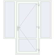 Entrance doors 2000x2260 mm DOOR KORSA ENERGY-SAVING REHAU SYNEGO RAL 9016 Traffic white two-sided