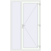 Entrance doors 1400x2350 mm DOOR KORSA ENERGY-SAVING REHAU SYNEGO RAL 9016 Traffic white two-sided