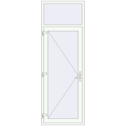Entrance doors 900x2600 mm DOOR KORSA BASE REHAU EURO 60 RAL 9016 Traffic white two-sided