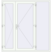 Entrance doors 2000x2100 mm DOOR KORSA OPTIMUM REHAU BRILLANT