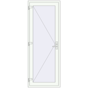Entrance doors 845x2260 mm DOOR KORSA ENERGY-SAVING REHAU SYNEGO RAL 9016 Traffic white two-sided