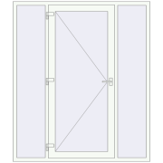 Entrance doors 1800x2100 mm DOOR KORSA OPTIMUM REHAU BRILLANT RAL 9016 Traffic white two-sided