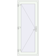 Entrance doors 800x2100 mm DOOR KORSA OPTIMUM REHAU BRILLANT RAL 9016 Traffic white two-sided
