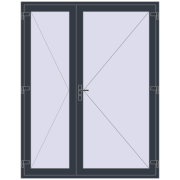 Entrance doors 1800x2300 mm DOOR KORSA ENERGY-SAVING REHAU SYNEGO ANTHRACITE_GREY_STRUKTURAL two-sided