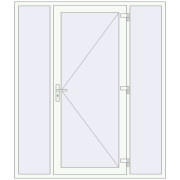 DOOR KORSA OPTIMUM REHAU BRILLANT 1800x2100 mm RAL 9016 Traffic white two-sided