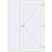 Entrance doors 1500x2100 mm DOOR KORSA ENERGY-SAVING REHAU SYNEGO RAL 9016 Traffic white two-sided