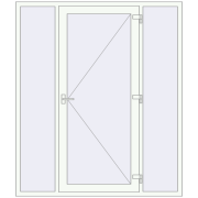 Entrance doors 1800x2100 mm DOOR KORSA OPTIMUM REHAU BRILLANT RAL 9016 Traffic white two-sided