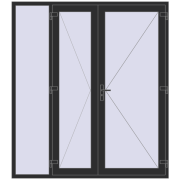 DOOR KORSA BASE REHAU EURO 60 2000x2255 mm BLACK_STRUCTURAL two-sided