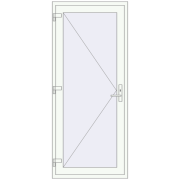 Entrance doors 900x2100 mm DOOR KORSA OPTIMUM REHAU BRILLANT RAL 9016 Traffic white two-sided