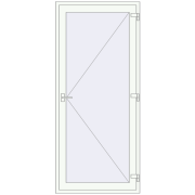 Entrance doors 1030x2360 mm DOOR KORSA ENERGY-SAVING REHAU SYNEGO RAL 9016 Traffic white two-sided