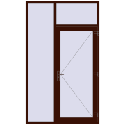 Entrance doors 1500x2500 mm DOOR KORSA BASE REHAU EURO 60 BLACK_CHERRY two-sided
