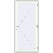 DOOR KORSA OPTIMUM REHAU BRILLANT 1000x2230 mm RAL 9016 Traffic white two-sided DOOR KORSA OPTIMUM REHAU BRILLANT 1000x2230 mm RAL 9016 Traffic white two-sided