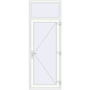 DOOR KORSA ENERGY-SAVING REHAU SYNEGO 900x2500 mm RAL 9016 Traffic white two-sided DOOR KORSA ENERGY-SAVING REHAU SYNEGO 900x2500 mm RAL 9016 Traffic white two-sided