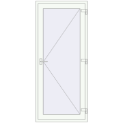 Entrance doors 900x2100 mm DOOR KORSA BASE REHAU EURO 60 RAL 9016 Traffic white two-sided