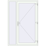 DOOR KORSA ENERGY-SAVING REHAU SYNEGO 1400x2100 mm RAL 9016 Traffic white two-sided DOOR KORSA ENERGY-SAVING REHAU SYNEGO 1400x2100 mm RAL 9016 Traffic white two-sided