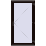 DOOR KORSA BASE REHAU EURO 60 1100x2100 mm BLACK_BROWN two-sided