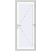 DOOR KORSA BASE REHAU EURO 60 800x2000 mm RAL 9016 Traffic white two-sided