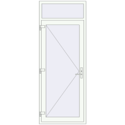 INTERIOR door (Z74/60) opens  inside 900x2350 mm RAL 9016 Traffic white two-sided