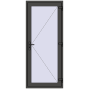 INTERIOR door (Z74/60) opens  inside 900x2050 mm BASALT_GREY two-sided