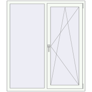 Tilt-and-Turn 1300x1500 mm KORSA STANDARD (Euro 70) RAL 9016 Traffic white two-sided