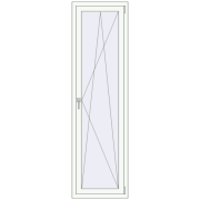 Tilt-and-Turn 600x2100 mm KORSA ENERGY-SAVING (SYNEGO MD) RAL 9016 Traffic white two-sided