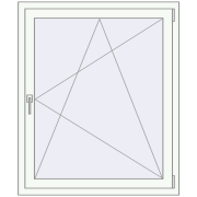 Tilt-and-Turn 1000x1200 mm KORSA ENERGY-SAVING (SYNEGO MD) RAL 9016 Traffic white two-sided