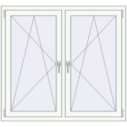 Tilt-and-Turn 1300x1200 mm KORSA BRILLANT RAL 9016 Traffic white two-sided