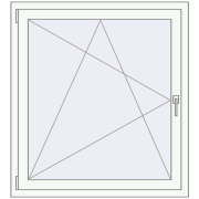 Tilt-and-Turn 950x1100 mm KORSA ENERGY-SAVING (SYNEGO MD) RAL 9016 Traffic white two-sided