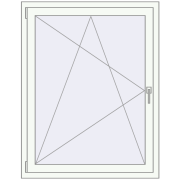 Tilt-and-Turn 1015x1330 mm KORSA ENERGY-SAVING (SYNEGO MD) RAL 9016 Traffic white two-sided