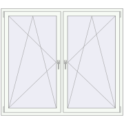 Tilt-and-Turn 1680x1450 mm KORSA BASE (Euro-Design 60) RAL 9016 Traffic white two-sided