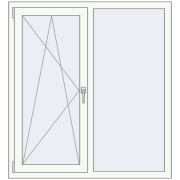 Tilt-and-Turn 1200x1300 mm KORSA ENERGY-SAVING (SYNEGO MD) RAL 9016 Traffic white two-sided