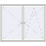 Tilt-and-Turn 2000x1600 mm KORSA BRILLANT RAL 9016 Traffic white two-sided