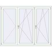 Tilt-and-Turn 1920x1500 mm KORSA ENERGY-SAVING (SYNEGO MD) RAL 9016 Traffic white two-sided