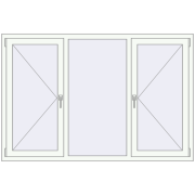 Tilt-and-Turn 1800x1200 mm KORSA STANDARD (Euro 70) RAL 9016 Traffic white two-sided
