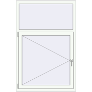 Tilt-and-Turn 1000x1500 mm KORSA BASE (Euro-Design 60) RAL 9016 Traffic white two-sided
