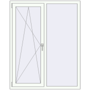 Tilt-and-Turn 1200x1500 mm KORSA BRILLANT RAL 9016 Traffic white two-sided