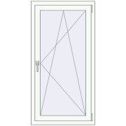 Tilt-and-Turn 730x1420 mm KORSA ENERGY-SAVING (SYNEGO MD) RAL 9016 Traffic white two-sided