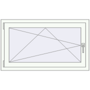 Tilt-and-Turn 1090x630 mm KORSA BASE (Euro-Design 60) RAL 9016 Traffic white two-sided