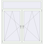 Tilt-and-Turn 1650x1745 mm KORSA BRILLANT RAL 9016 Traffic white two-sided