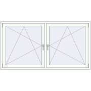 Tilt-and-Turn 1845x1000 mm KORSA ENERGY-SAVING (SYNEGO MD) RAL 9016 Traffic white two-sided