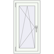 Tilt-and-Turn 500x1001 mm KORSA Altest Pony 375 RAL 9016 Traffic white two-sided