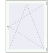 Tilt-and-Turn 1220x1450 mm KORSA ENERGY-SAVING (SYNEGO MD) RAL 9016 Traffic white two-sided