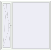 Tilt-and-Turn 2160x2100 mm KORSA Altest Pony 375 RAL 9016 Traffic white two-sided