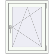 Tilt-and-Turn 650x750 mm KORSA STANDARD (Euro 70) RAL 9016 Traffic white two-sided