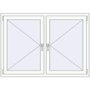 Tilt-and-Turn 1435x1028 mm KORSA ENERGY-SAVING (SYNEGO MD) RAL 9016 Traffic white two-sided