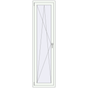 Tilt-and-Turn 600x2100 mm KORSA ENERGY-SAVING (SYNEGO MD) RAL 9016 Traffic white two-sided