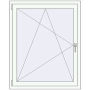 Tilt-and-Turn 1000x1200 mm KORSA ENERGY-SAVING (SYNEGO MD) RAL 9016 Traffic white two-sided