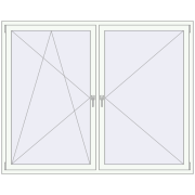 Tilt-and-Turn 2000x1600 mm KORSA BRILLANT RAL 9016 Traffic white two-sided