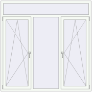 Tilt-and-Turn 1800x1800 mm KORSA BRILLANT RAL 9016 Traffic white two-sided